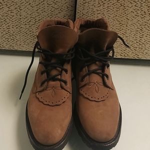 Tony Lama Suede Lace Up Ankle Boots